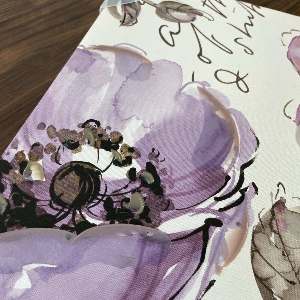 Pela Studio Beautiful Gray & Purple Blooming Flower Set 14"x14" Stretched Canvas - Picture 11 of 16